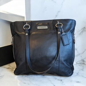 Coach Black Leather Tote Bag